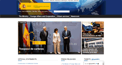 Desktop Screenshot of exteriores.gob.es